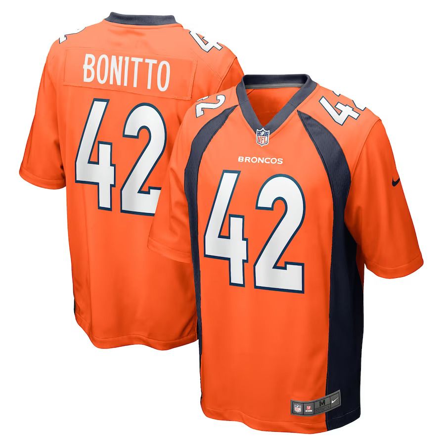 Men Denver Broncos 42 Nik Bonitto Nike Orange Game Player NFL Jersey